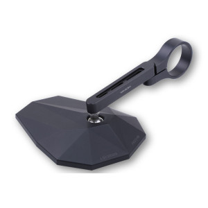 Rétroviseur d'embout de guidon HIGHSIDER pro Stealth-X5 court - noir - l'unité