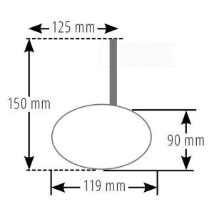 Rétroviseur d'embout de guidon HIGHSIDER pro Stealth-X5 court - noir - l'unité