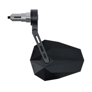 Rétroviseur d'embout de guidon HIGHSIDER pro Stealth-X5 Evo court - noir