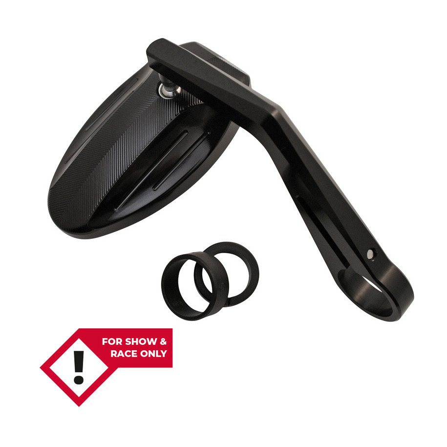 Rétroviseur d'embout de guidon HIGHSIDER smart Ferrara - rainures fraisées - noir