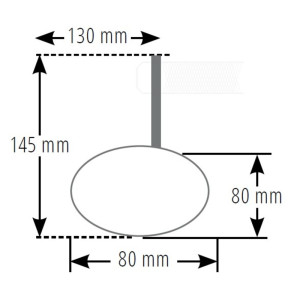 Rétroviseur d'embout de guidon HIGHSIDER smart  rond - noir