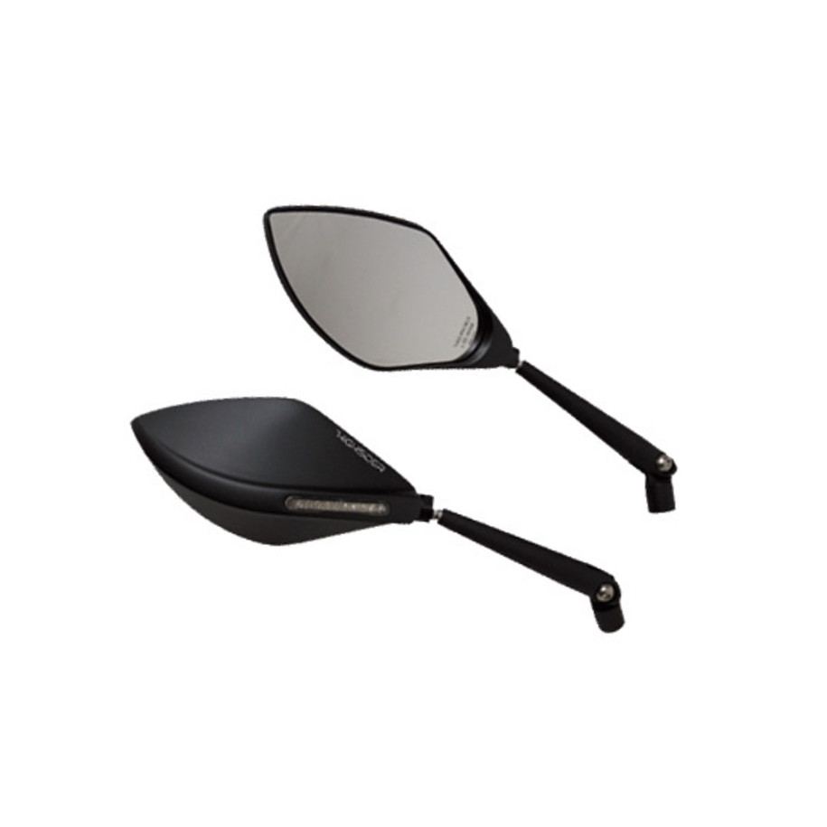 Rétroviseur de carénage HIGHSIDER pro Torezzo avec clignotants LED - noir - la paire
