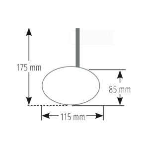 Rétroviseur d'embout de guidon HIGHSIDER pro Victory-Slim long - noir - l'unité