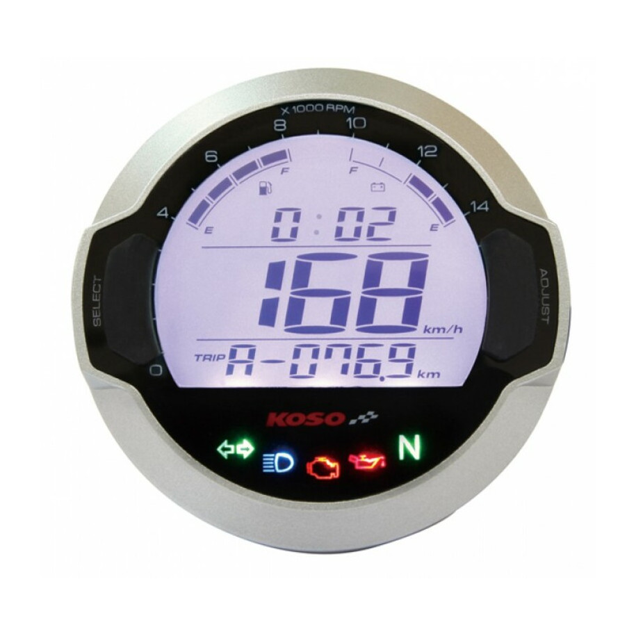 Compteur digital LCD mutlifonctions KOSO DL-03S GP Style rond universel