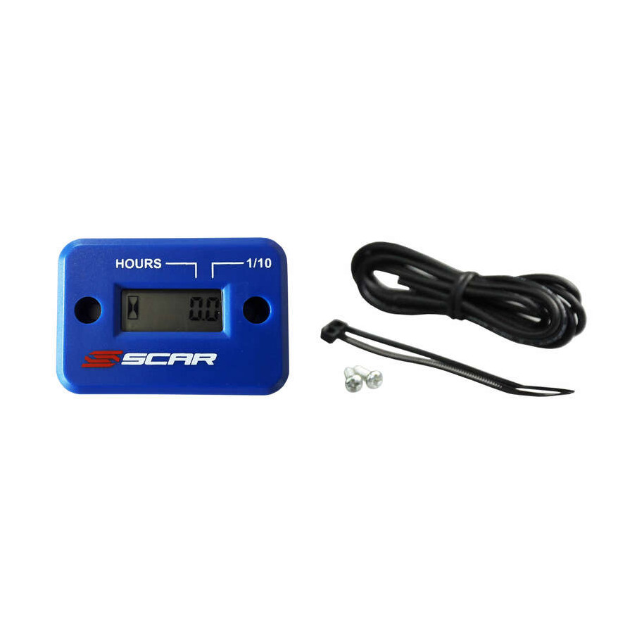 Compteur d'heures SCAR filaire avec Velcro bleu