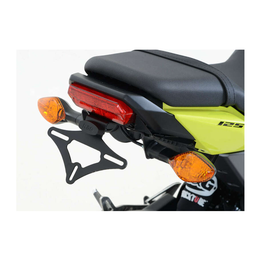 Support de plaque R&G RACING noir compatible clignotants origine Honda MSX125