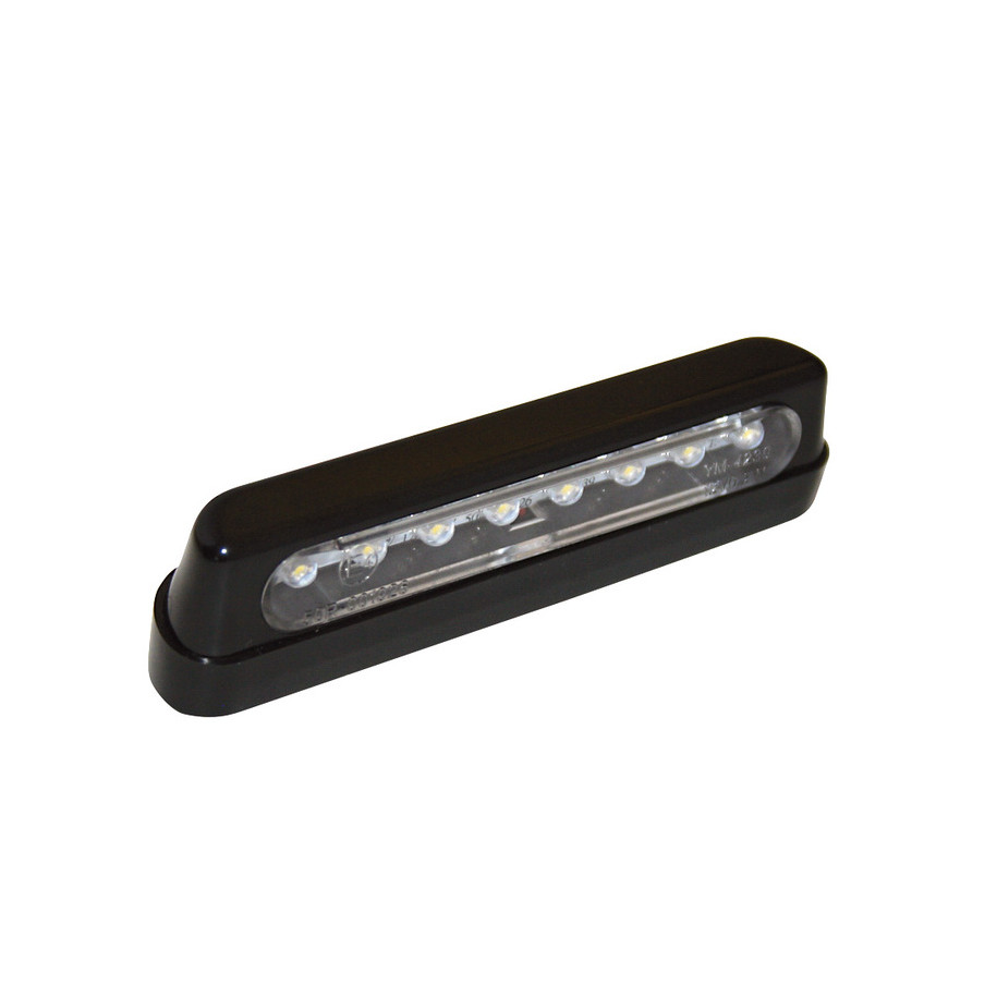 Éclairage de plaque LED HIGHSIDER smart plastique ABS - long - noir/fumé - à l'unité