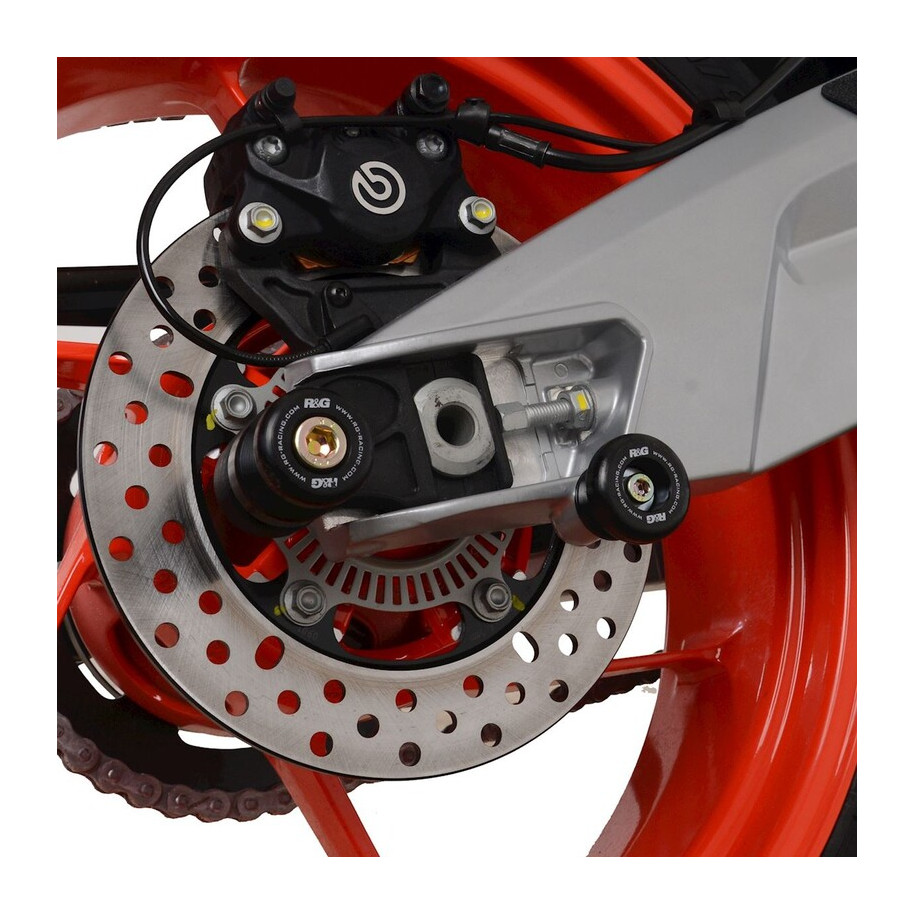 Pions de bras oscillant avec platine R&G RACING Noir - Aprilia