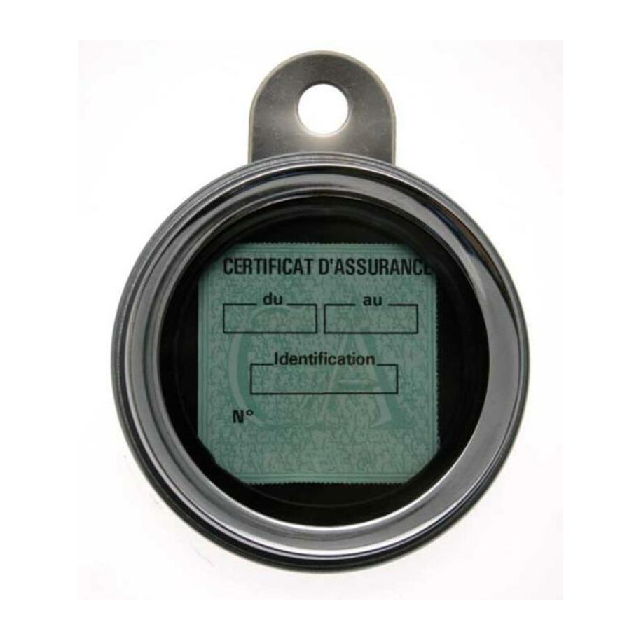 Porte vignette d'assurance BIHR Ø88mm acier chromé
