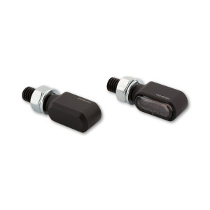 Clignotants/feux de position LED HIGHSIDER pro - Little Bronx - noir/fumé - 2en1 - usiné CNC - homologué E - la paire