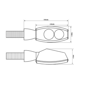 Clignotants/feux de position LED HIGHSIDER pro - Little Bronx - noir/fumé - 2en1 - usiné CNC - homologué E - la paire