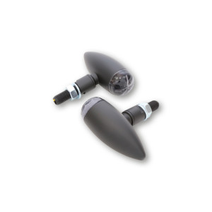 Clignotants LED HIGHSIDER pro - Micro-Bullet - noir/translucide - homologué E - la paire