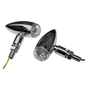 Clignotants LED HIGHSIDER pro - Micro-Bullet - chromé/translucide - homologué E - la paire