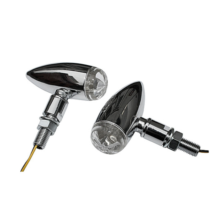 Clignotants LED HIGHSIDER pro - Micro-Bullet - chromé/translucide - homologué E - la paire
