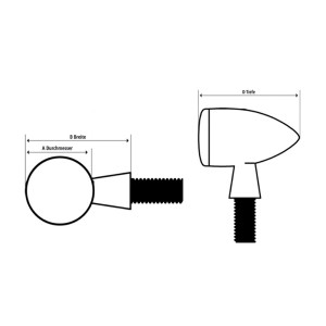 Clignotants LED HIGHSIDER pro - Apollo Classic - noir/fumé - homologué E - la paire