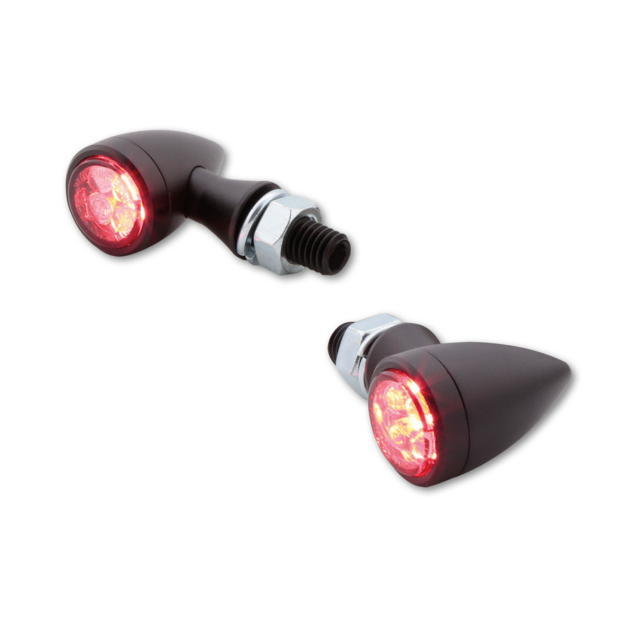 Feu arrière/clignotant LED HIGHSIDER smart Sixteen Bullet 3en1 homologué - verre fumé - la paire