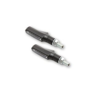 Feu arrière/clignotant LED HIGHSIDER smart Shorty Fin 3en1 homologué - verre fumé - la paire