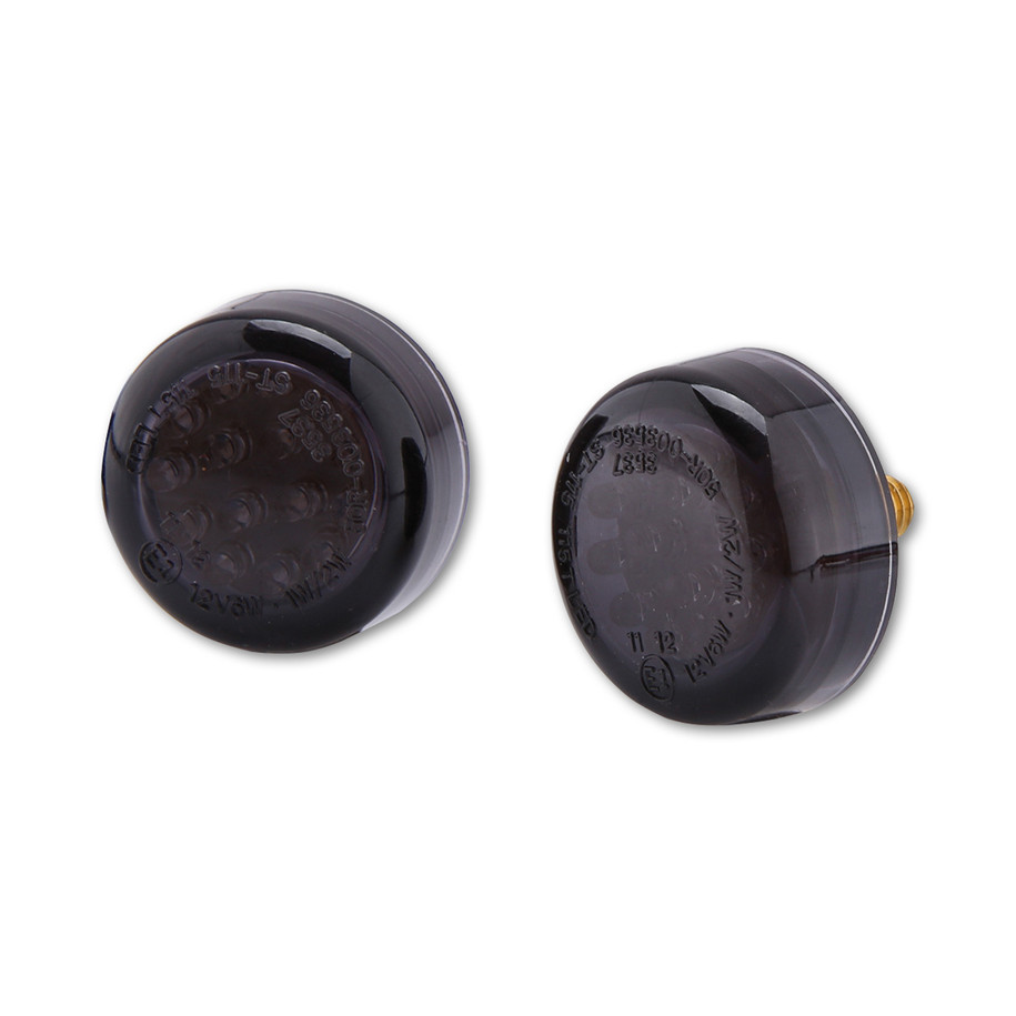 Clignotant LED HIGHSIDER smart Micro Disc homologué - verre fumé - la paire