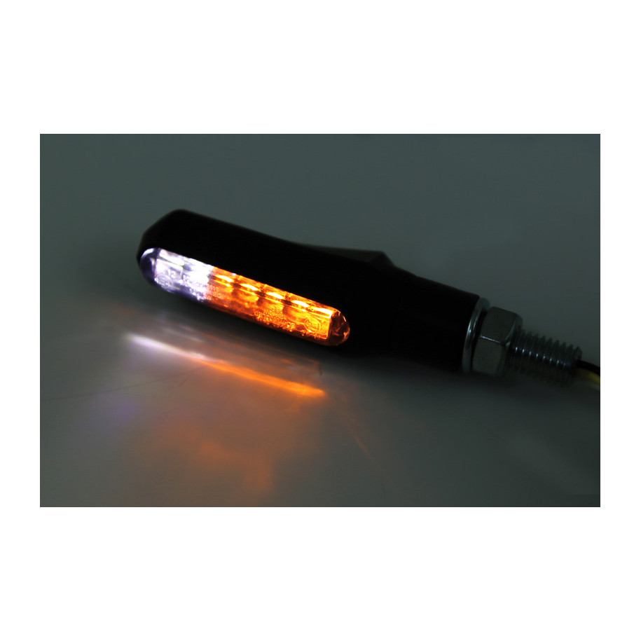 Clignotant/feu de position LED HIGHSIDER smart Shorty Fin 2en1 homologué - verre fumé - la paire