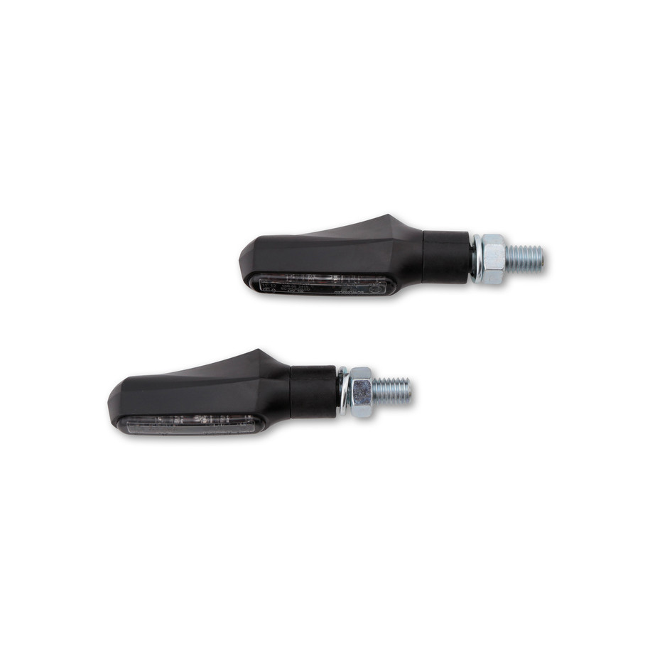 Clignotant LED HIGHSIDER smart Shorty Fin homologué - verre fumé - la paire