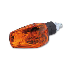 HIGHSIDER smart IMOLA 1 Mini Indicator, Black, Yellow Lens, E-Approved, Short Arm, (Pair)