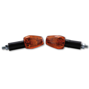 HIGHSIDER smart IMOLA 1 Mini Indicator, Black, Yellow Lens, E-Approved, Long Arm, (Pair)