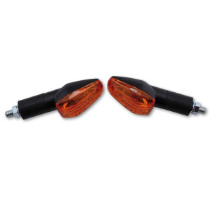 HIGHSIDER smart IMOLA 1 Mini Indicator, Black, Yellow Lens, E-Approved, Long Arm, (Pair)