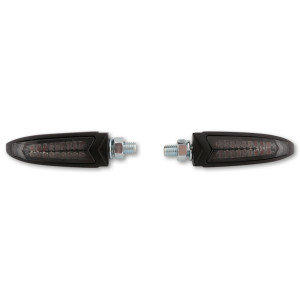 Feux arrière/clignotants LED HIGHSIDER pro - Arc - noir/fumé - homologué E - la paire