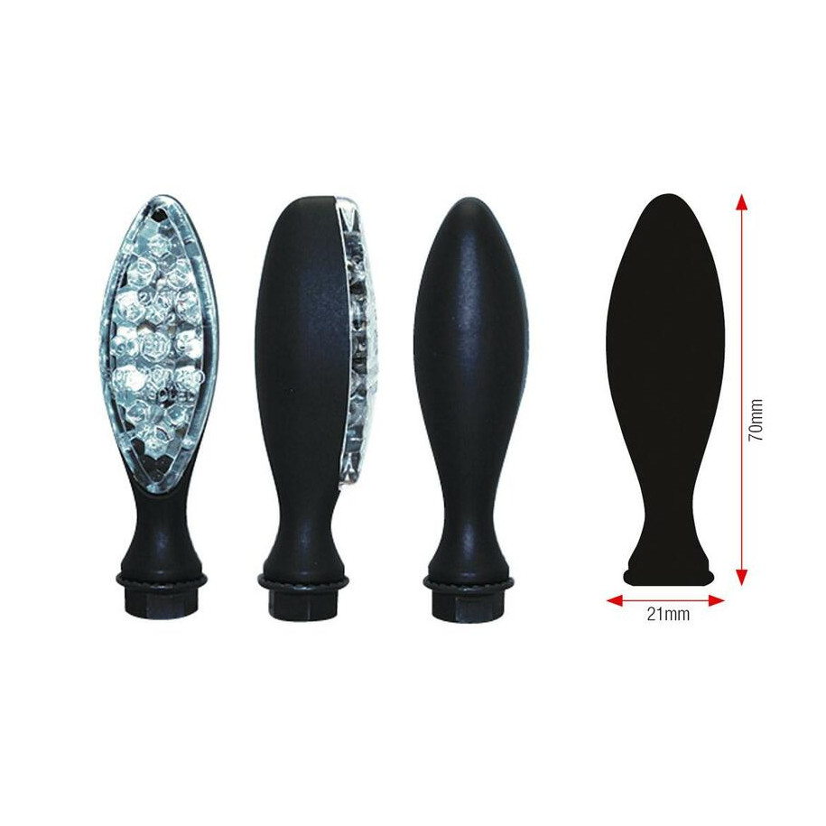 Clignotants BIHR Elipse LED métal noir universel
