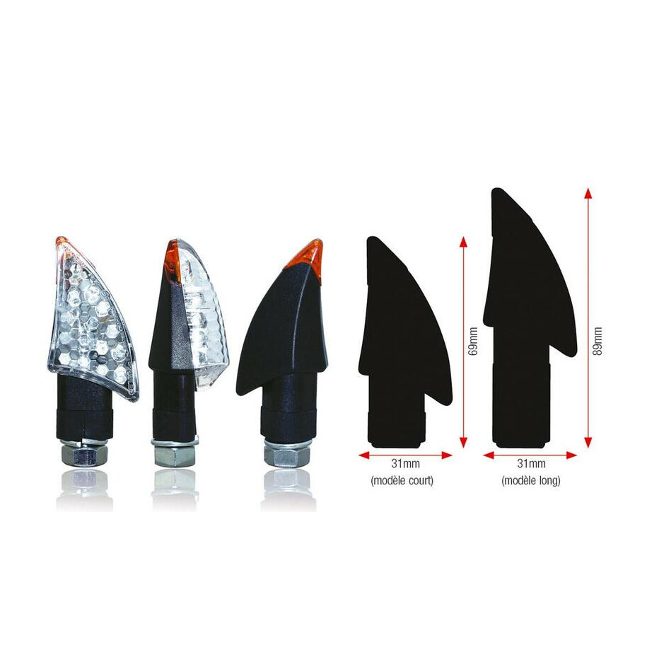 Clignotants BIHR Blade LED court noir universel