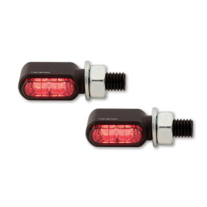 Feux arrière/clignotants LED HIGHSIDER pro - Little Bronx - noir/fumé - 3en1 - usiné CNC - homologué E - la paire