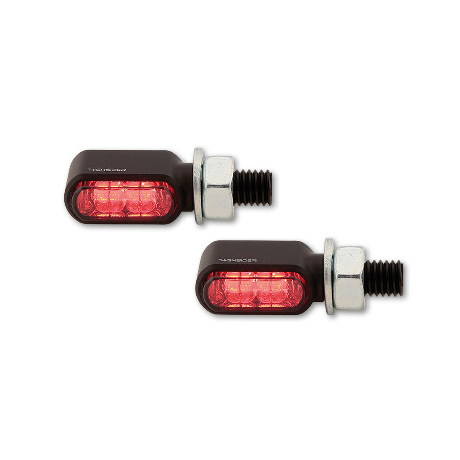 Feux arrière/clignotants LED HIGHSIDER pro - Little Bronx - noir/fumé - 3en1 - usiné CNC - homologué E - la paire