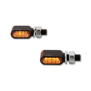 Clignotants LED HIGHSIDER pro - Little Bronx - noir/fumé - usiné CNC - homologué E - la paire