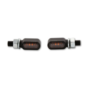 Clignotants LED HIGHSIDER pro - Little Bronx - noir/fumé - usiné CNC - homologué E - la paire