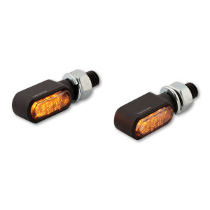 Clignotants LED HIGHSIDER pro - Little Bronx - noir/fumé - usiné CNC - homologué E - la paire