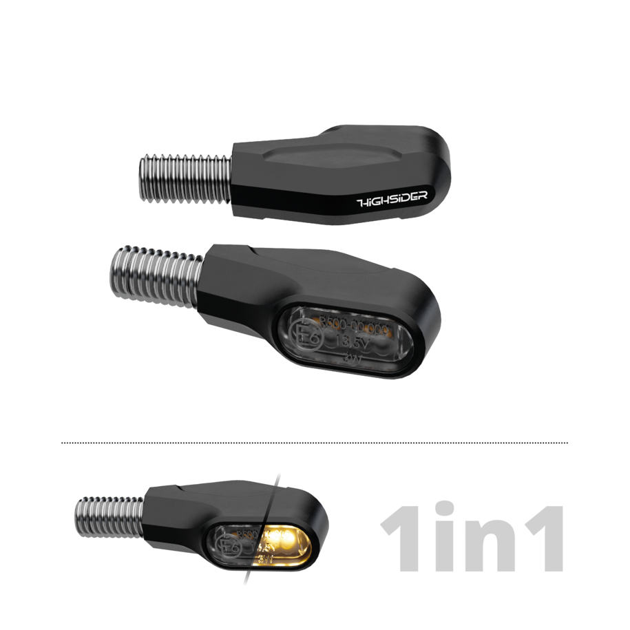 Clignotant LED HIGHSIDER pro Ventura-X homologué - verre fumé - la paire