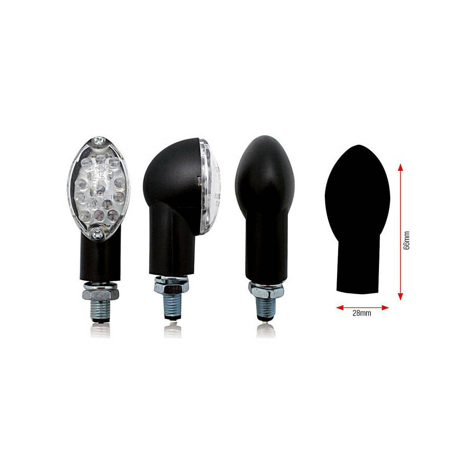 Clignotants BIHR Oval LED noir universel