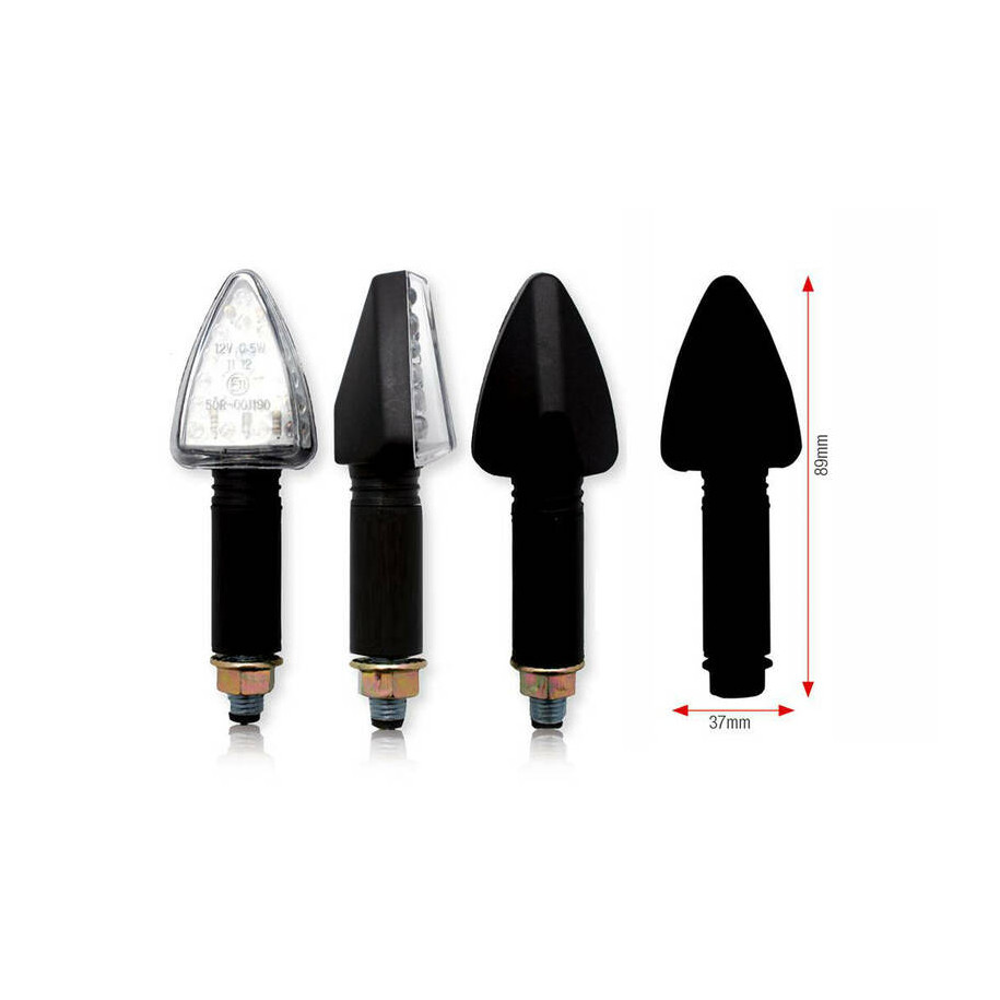 Clignotants BIHR Tri LED long noir universel