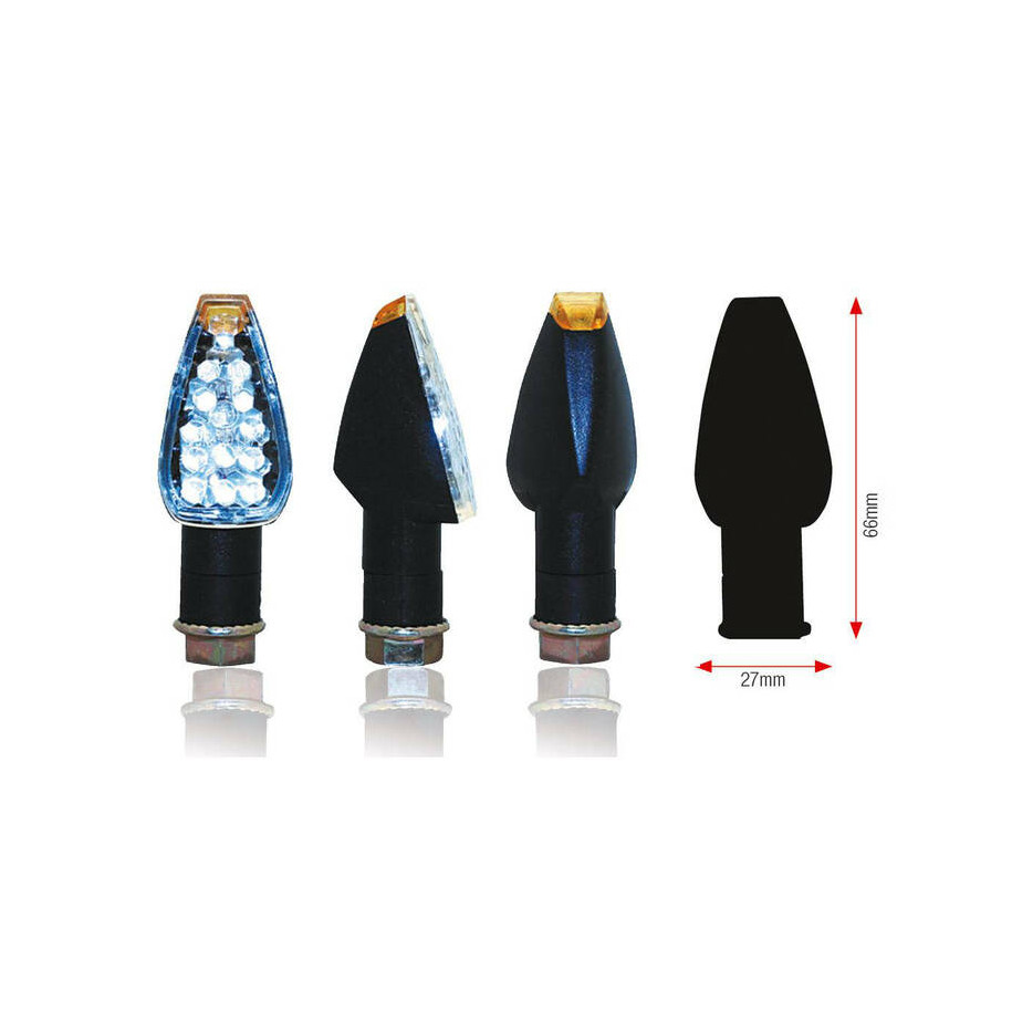 Clignotants BIHR Design LED court noir universel