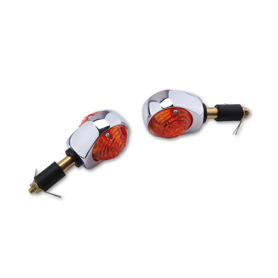 Clignotant de guidon HIGHSIDER smart Ochsenauge homologué - verre orange - la paire
