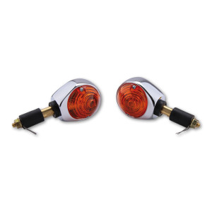 Clignotant de guidon HIGHSIDER smart Ochsenauge homologué - verre orange - la paire
