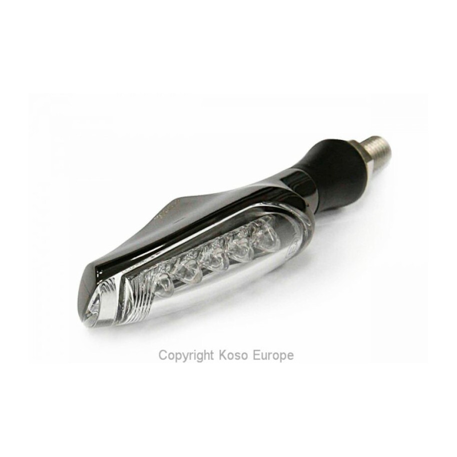 Clignotant KOSO Unlimited LED noir mat/translucide universel vendu à l'unité