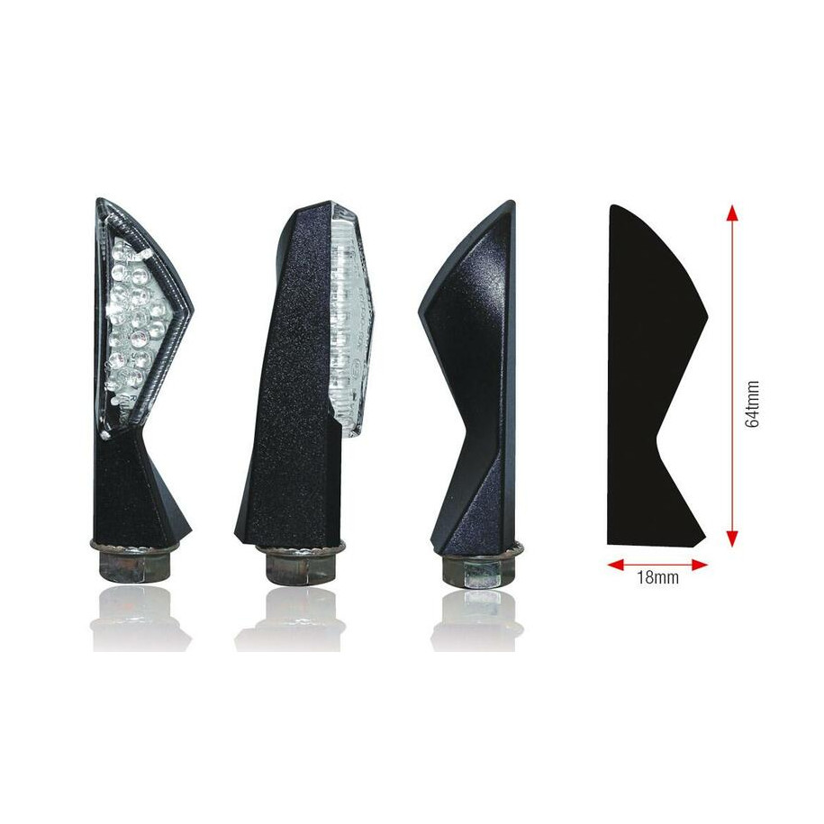 Clignotants BIHR Asym LED noir universel