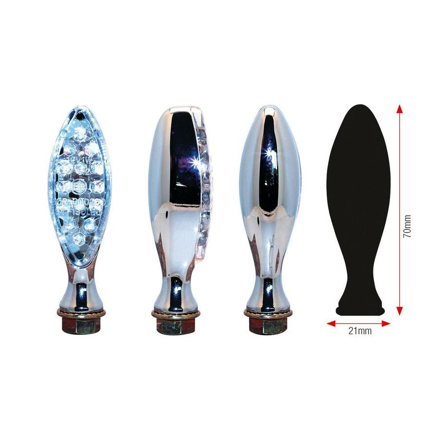Clignotants BIHR Elipse LED métal chromé universel