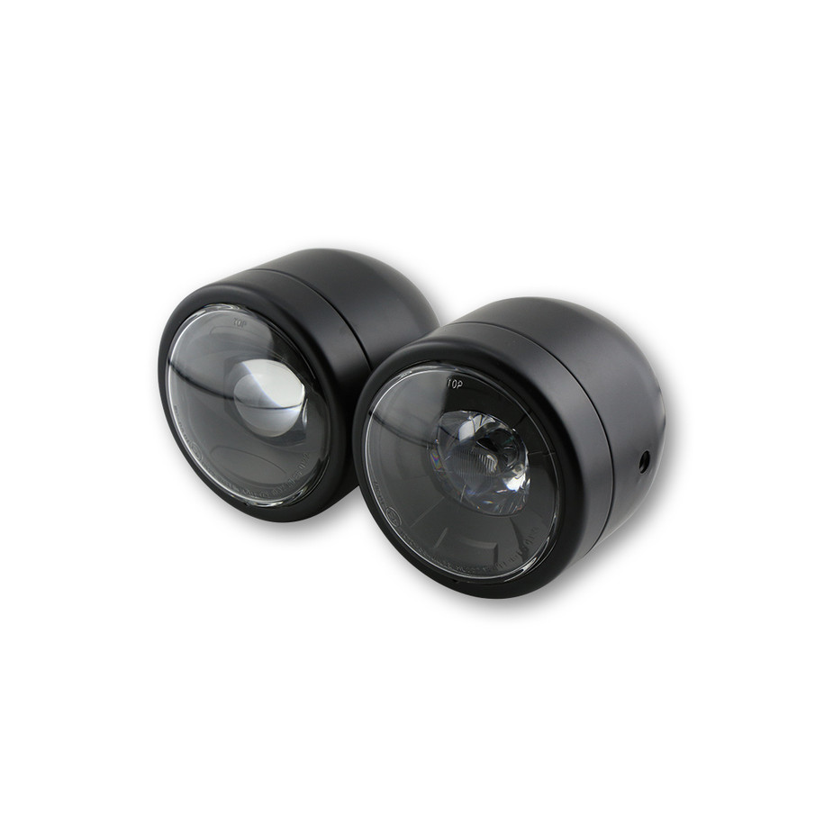 Feu avant LED HIGHSIDER smart Twin - fixation latérale - homologué E - noir - à l'unité