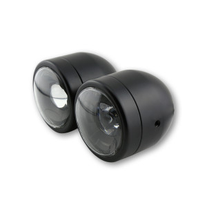 Feu avant LED HIGHSIDER smart Twin - fixation latérale - homologué E - noir - à l'unité