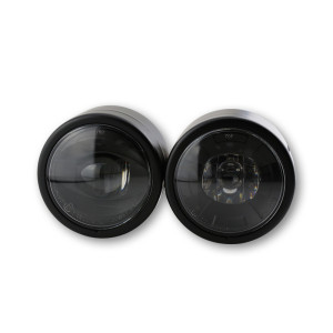 Feu avant LED HIGHSIDER smart Twin - fixation latérale - homologué E - noir - à l'unité
