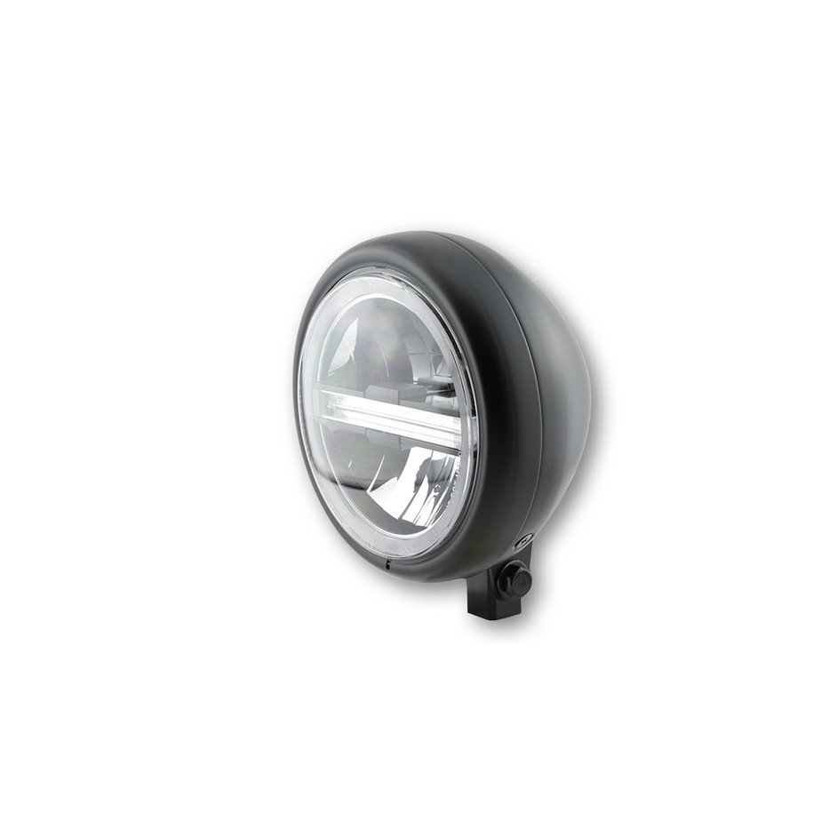 Feu avant LED HIGHSIDER pro Pecos Type 6 - 5 3/4 pouces - fixation inférieure - avec TFL - noir