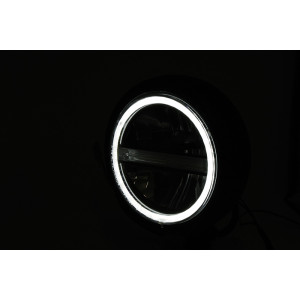 Feu avant LED HIGHSIDER pro Pecos Type 6 - 5 3/4 pouces - fixation inférieure - avec TFL - noir