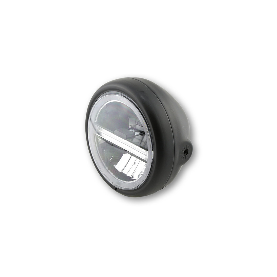 Feu avant LED HIGHSIDER pro Pecos Type 6 - 5 3/4 pouces - fixation latérale - avec TFL - noir